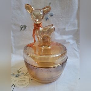 Vintage Jeannette Deer Iridescent Glass